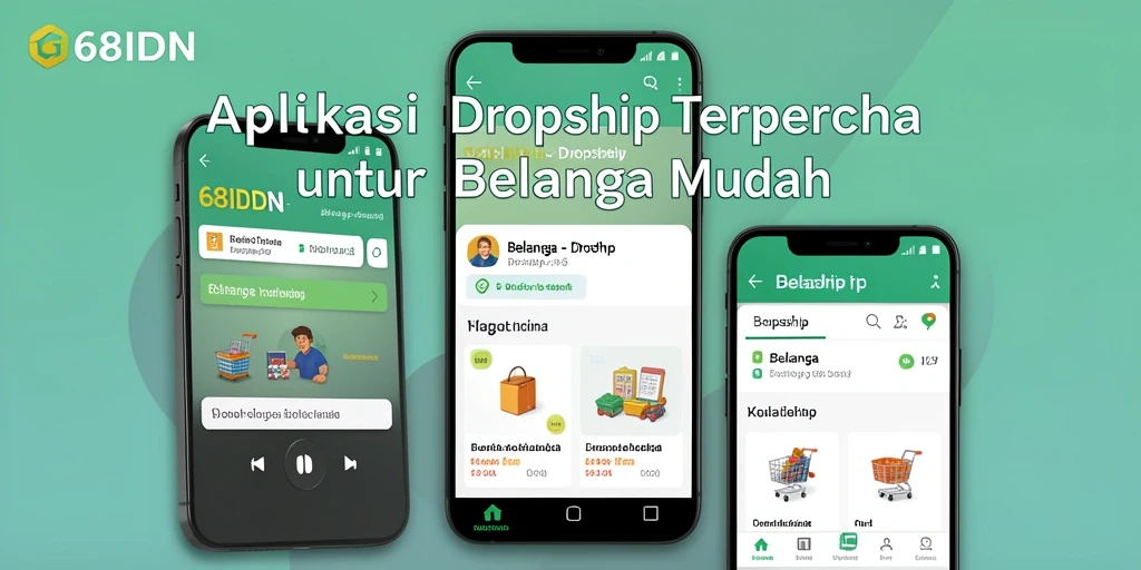 Screenshot antarmuka 68IDN menampilkan fitur dropshipping yang efisien.