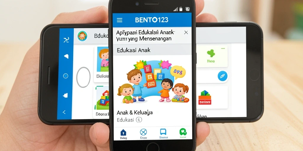 Antarmuka aplikasi BENTO123 yang menarik dan interaktif untuk Edukasi Anak.