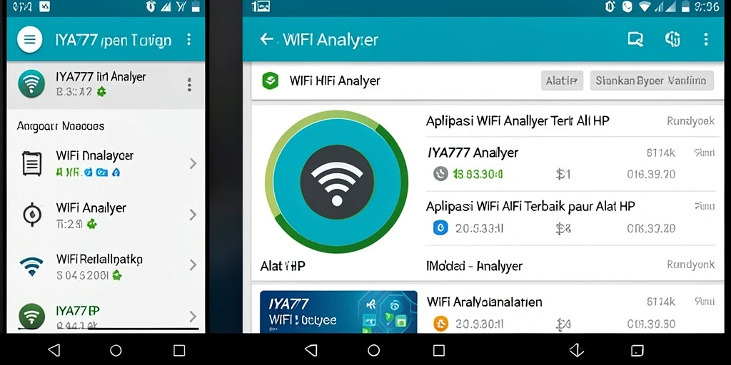 Tampilan antarmuka IYA777 dengan fitur WiFi Analyzer yang lengkap.