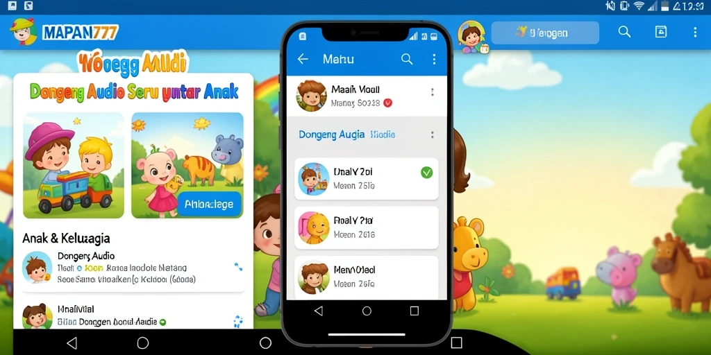Antarmuka aplikasi MAPAN777 yang menarik dan fungsional untuk Dongeng Audio.