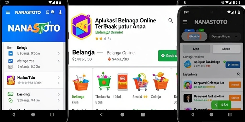 Tampilan antarmuka aplikasi NANASTOTO untuk belanja online.