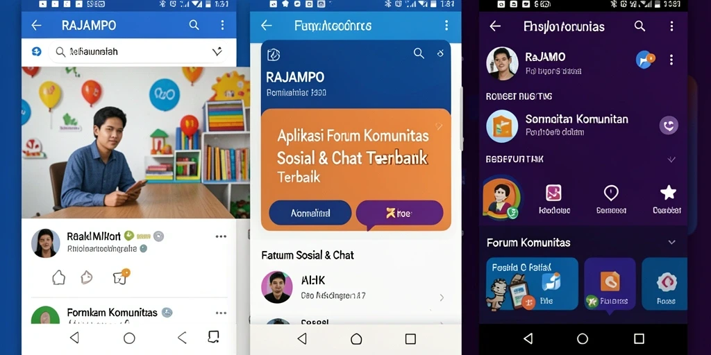 Antarmuka RAJAMPO yang menarik untuk forum komunitas.