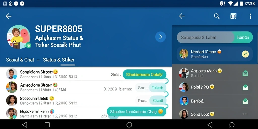 Screenshot utama SUPER805 menampilkan koleksi stiker yang menarik.